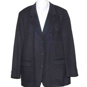 Vintage Desch German Cashmere Blazer Black 3 Button Men's Size 50L